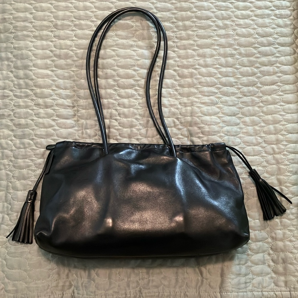 Vintage New Gucci Black Leather Bag
